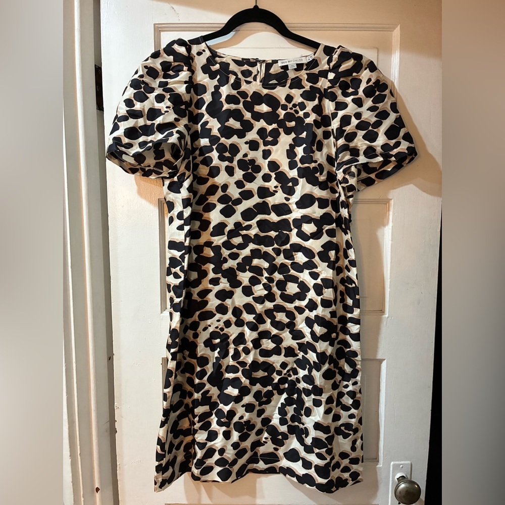 See By Chloe Black and Cream Mini Dress